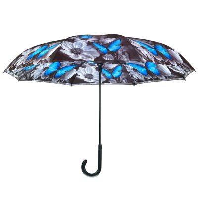 Galleria Blue Morpho Reverse Close Umbrella