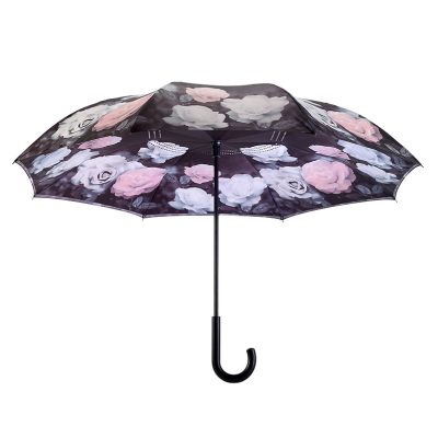 Galleria Vintage Roses Reverse Close Umbrella