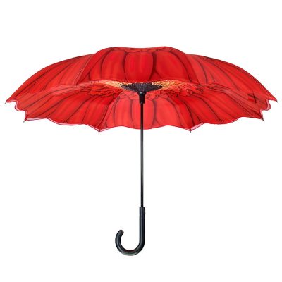 Galleria Red Daisy Reverse Close Umbrella